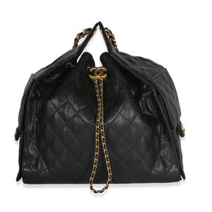 Chanel Black Quilted Caviar Medium Chanel 25 Hobo